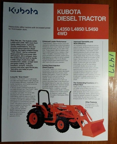 Kubota l4350 l4850 l5450 4wd - l4350,